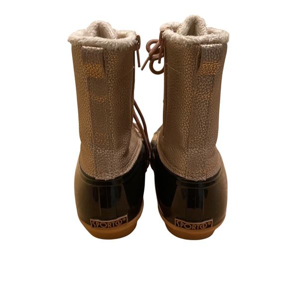 Sporto Duck Boots Waterproof Faux Fur Lined Side Zip‎ Ankle Water Rain Boots 6M - Picture 5 of 8